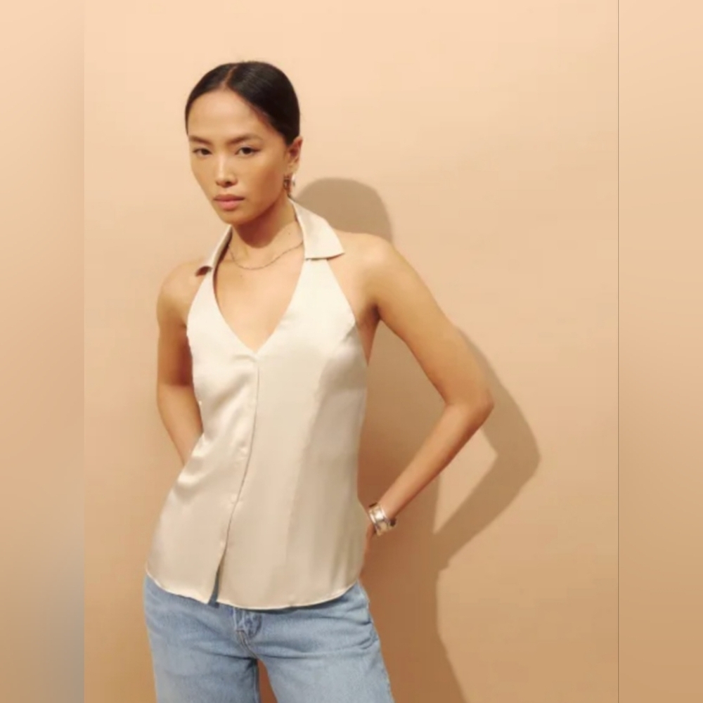Reformation Erin Silk Top
